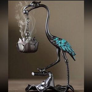 Crane Hanging Incense Burner for Powder/Stick/Coil Incense, 2 in 1 Incense Stick
